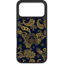 iPhone 17 Pro Max Uyumlu Fenerbahçe Şal Desenli Cam Lisanslı Telefon Kılıfı