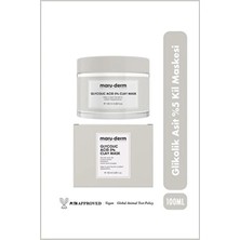 Maru.derm Glikolik Asit %5 Gözenek Arındırıcı ve Cilt Tonu Eşitleyici Kil Maskesi 100 ml | Vegan