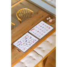Glarus 2' Li Harfler & Sayılar Temalı 50X60CM Yıkanabilir Boyama Örtüsü Oyun Halısı Matı