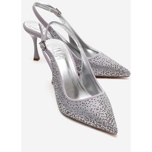Luvi Johanna Gümüş Taşlı Kadın Topuklu Ayakkabı