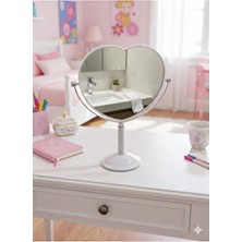 Çınaroğlu AVM Makyaj Aynası Kalpli Taşlı Pembe Büyük Boy