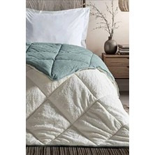 Doqu Home Double Comforter Uyku Paketı Tek Kişilik Ekru-Yesıl ( Yorgan+Yastık+Yastık Kılıfı+Çarşaf+Alez)