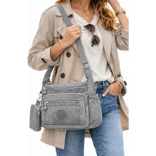 Saria Moda Çok Gözlü Su Geçirmez Kumaş Omuz Çantası