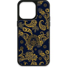 iPhone 15 Pro Max Uyumlu Fenerbahçe Şal Desenli Cam Lisanslı Telefon Kılıfı