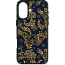 iPhone 16 Uyumlu Fenerbahçe Şal Desenli Cam Lisanslı Telefon Kılıfı