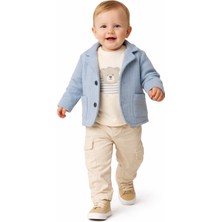 Mumbino Erkek Çocuk 3'lü Ceketli Takım / Ceket- T-Shirt - Pantolon 3 Parça Takım 06-24 Ay