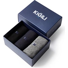 Kiğılı 3'lü Bambu Karışımlı Düz Çorap Hediye Kutulu Set