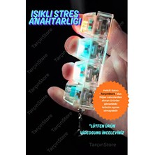 Hemera Mobilya Işıklı Klavye-Stres Giderici Anahtarlık-Şeffaf/mavi