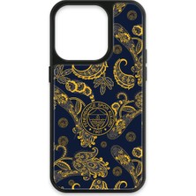 iPhone 15 Pro Uyumlu Fenerbahçe Şal Desenli Cam Lisanslı Telefon Kılıfı