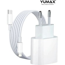Yumax 25W iPhone Uyumlu Hızlı Şarj Aleti + Type-C Lightning Kablo | Adaptör + Kablo Set