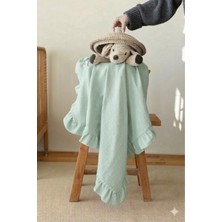 Mom Cherie %100 Pamuk Müslin Fırfırlı Bebek Battaniyesi – 90X100CM 4kat Müslin Yumuşak Bebek Örtüsü
