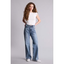 DeFacto %100 Pamuk Straight Wide Yüksek Bel Jean Pantolon F9596AX26SP