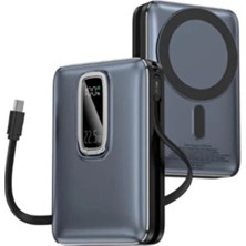 Deppo Trend iPhone 11/12/13/14/15/16 Plus/17 Pro Max Uyumlu Magsafe Powerbank Standl Hızlı Şarj Type-C USB Qc Pd