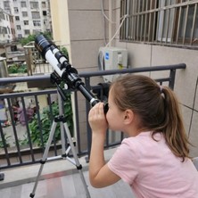 Multizone Astronomik Teleskop 70MM 150X Ay Gezegen Yıldız Gözlem Optik Lens Ayarlanabilir Tripod Uzay Dürbün