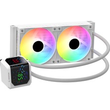 Rampage Helıos D24 Beyaz 12CM Fan Sıcaklık Göstergeli Intel LGA1700/AMD Am5 Argb 240MM Sıvı Soğutmal