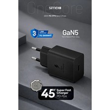 Simex Samsung S22-S23-S24-S25 Ultra Serileri Uyumlu - 45W Usb-C Süper Hızlı Şarj Cihazı Ce Belgeli Sps-18