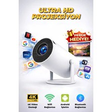 Omaze Taşınabilir Android Projeksiyon Perde Hediyeli Wifi Destekli Akıllı Sinema Projektör Ultra Hd