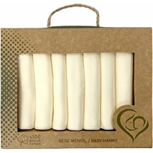 Cekic Kids 7'li %100 Pamuk Penye Bebek Ağız Mendili - Ekru Renk - 20X20 cm