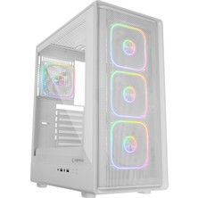 Rampage Meteor 650W 80 Plus Standart 4*rgb Fan 1*usb3.1 + 2*usb2.0 Beyaz Oyuncu Kasası