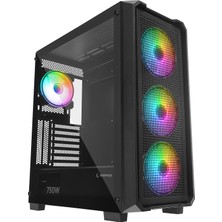 Rampage X-Chaın Temper Camlı 750W 80 Plus Bronze 4 Adet Rgb Fanlı Gaming Oyuncu Kasası