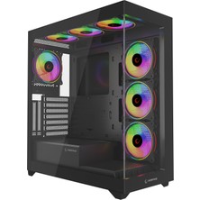 Rampage Hydra V3 Black 750W 80+ Bronze Siyah 7*12CM Rgb Fan Atx Mid-T Oyuncu Kasası
