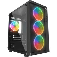 Rampage Vega V2 650W 80 Plus Bronze M-Atx Temperli Camlı 4*12CM Rgb Fan Gaming Oyuncu Kasası