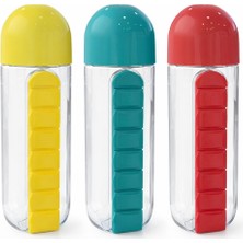 Matara Suluk Ilaç Kutusu Bardak Hap Kutusu 7 Günlük Ilaç Organizer Su Şişesi