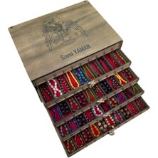 Yaman Hediyelik Kişiye Özel Ahşap Tesbih Koleksiyon Kutusu Hediyelik Isim Yazılı Tespih Kutusu 50 Tesbihlik