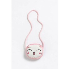 Mollycrush Gülen Kedi Tasarımlı Mini Peluş Çocuk Aksesuar Çantası - Yumuşak Dokulu Omuz Askılı Cüzdan