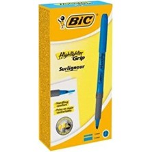 Bic Marking Highlighter Grip Kalem Tipi Fosforlu İşaret Kalemi 1,6 - 3,4 Mm Mavi (12 Li Kutu) 811931