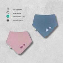 Zuppers 2li Sıvı Geçirmez Bebek Önlük Müslin Indigo-Roza