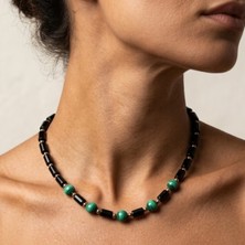 THEIA GemWorks Nisha - Oniks & Malahit & Hematit Kolye