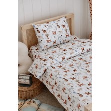 Tek Kişilik Çocuk Nevresim Takımı (160X220), Organik Pamuk Saten - Köpekler