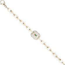 Ema Jewellery Ema 14 Ayar Altın Zümrüt Taşlı Tasarım Bileklik