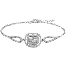 Kenpazar 925 Ayar  Gümüş Baget Taşlı Bileklik