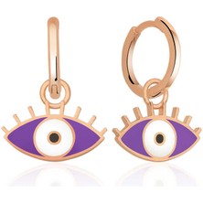 Kenpazar Gümüş Fosforlu Mor Göz Küpe