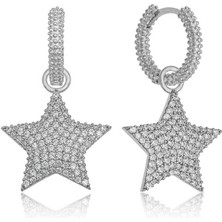 Kenpazar Gümüş Halka Yıldız Küpe