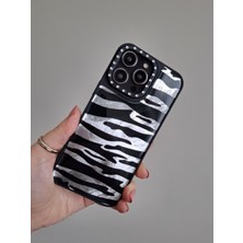 Epro iPhone 14 Pro Max Uyumlu Leopar Desenli Taşlı Kamera Koruma Çıkıntılı Lüks Silikon Kılıf