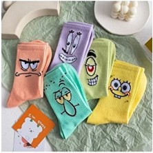 Sba Socks 5'li Desenli Kolej Çorap Seti Sünger Bob Kolej