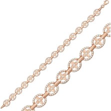 Kenpazar 925 Ayar Gümüş Rose Yuvarlak Su Yolu Bileklik