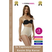 Carlburn #korse 2 Beden Incelten Toparlayıcı Iz Göstermeyen Kaymaz Kadın Lazer Kesim Slip Korse - 3 Adet