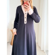 Valewoman Düğme ve Manşet Detaylı Modal Kumaş Elbise