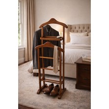Vinner Lıta Masif Ceviz Valet Stand | Uşak Standı & Premium Kıyafet Düzenleyici