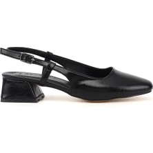 Gönderi(r) Kadın Siyah  Küt Burun Arkası Açık Ayakkabı