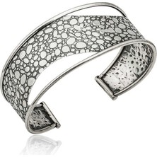 Kenpazar 925 Ayar Gümüş Eskitme Desenli Bilezik