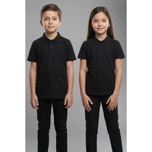 Kinderos Pamuklu Kısa Kollu Basic Düz Polo Yaka Okul Tişört - 26Y 0603