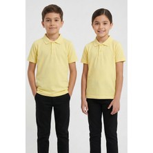 Kinderos Pamuklu Kısa Kollu Basic Düz Polo Yaka Okul Tişört - 26Y 0603
