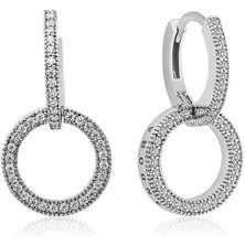 Kenpazar Gümüş Iç Içe Geçmiş Halka Bayan Küpe