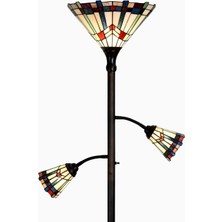 Home London Breeze Tiffany Stil Vitray Cam, El Işçiliği 3 Işıklı Lüks Dekoratif Lambader