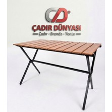 Çadır Dünyası Hakiki Gürgen Ağacı Katlanır Kamp Masası (60X95 Cm) - Suya Dayanıklı, Taşınabilir ve Bagaj Dostu Lüks Outdoor Masa